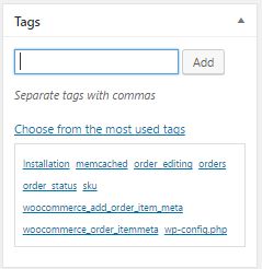 WordPress tags