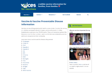 Voices For Vaccines Educational Page
